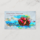 Elegant Lotus Flower Logo Yoga Visitekaartje (Voorkant)