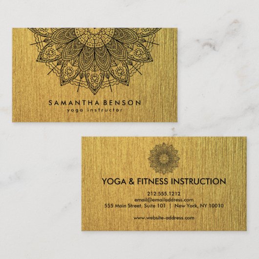 Elegant Lotus Flower Logo Yoga Visitekaartje (Voorkant / Achterkant)