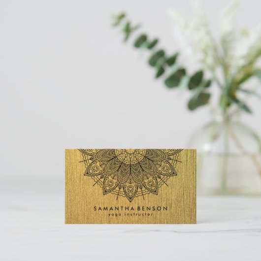 Elegant Lotus Flower Logo Yoga Visitekaartje (Staand voorkant)