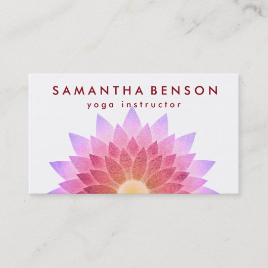 Elegant Lotus Flower Logo Yoga Visitekaartje (Voorkant)
