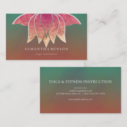 Elegant Lotus Flower Logo Yoga Visitekaartje (Voorkant / Achterkant)