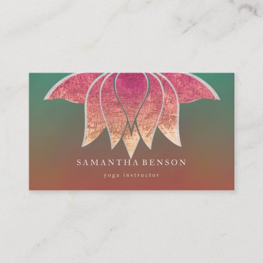 Elegant Lotus Flower Logo Yoga Visitekaartje (Voorkant)
