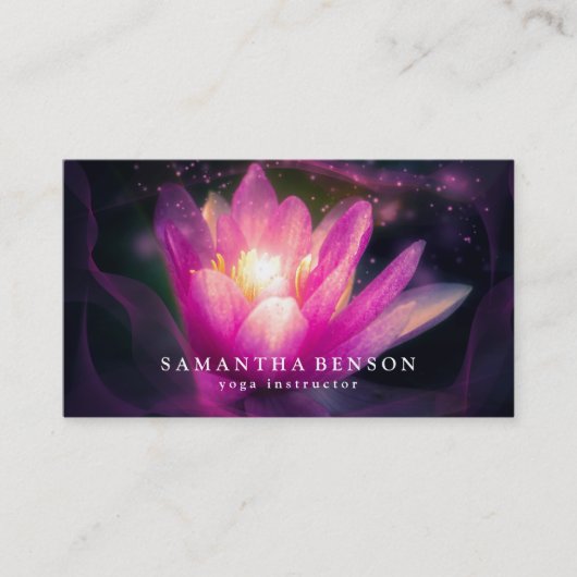 Elegant Lotus Flower Logo Yoga Visitekaartje (Voorkant)