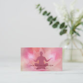 Elegant Lotus Flower Logo Yoga Visitekaartje (Staand voorkant)