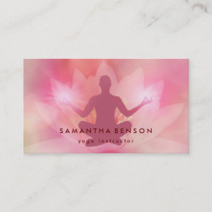 Elegant Lotus Flower Logo Yoga Visitekaartje