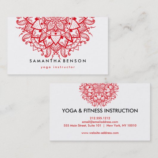 Elegant Lotus Flower Logo Yoga Visitekaartje (Voorkant / Achterkant)