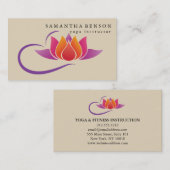 Elegant Lotus Flower Logo Yoga Visitekaartje (Voorkant / Achterkant)