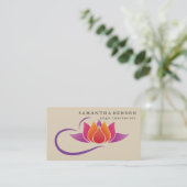 Elegant Lotus Flower Logo Yoga Visitekaartje (Staand voorkant)