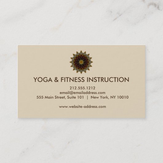 Elegant Lotus Flower Logo Yoga Visitekaartje (Achterkant)
