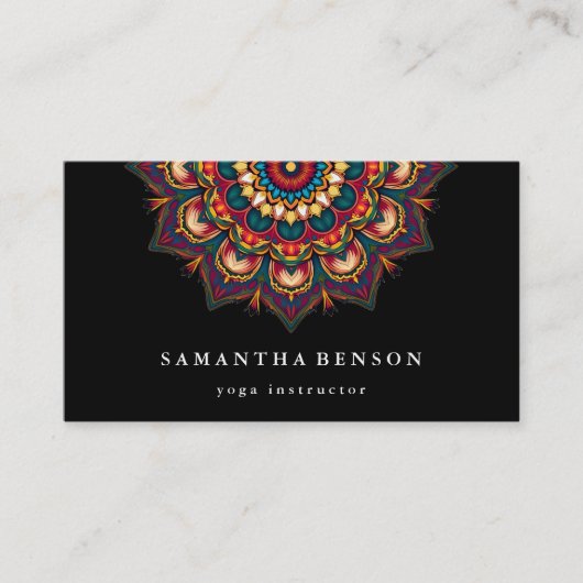 Elegant Lotus Flower Logo Yoga Visitekaartje (Voorkant)