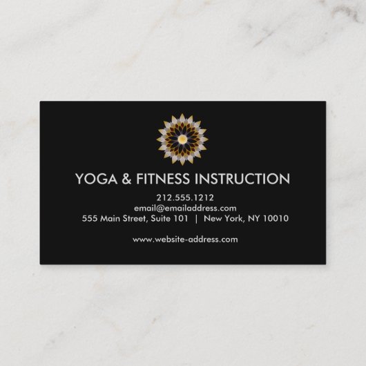 Elegant Lotus Flower Logo Yoga Visitekaartje (Achterkant)