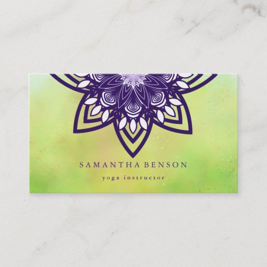 Elegant Lotus Flower Logo Yoga Visitekaartje (Voorkant)