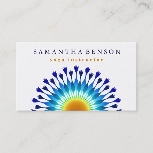 Elegant Lotus Flower Logo Yoga Visitekaartje (Voorkant)