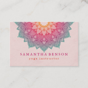 Elegant Lotus Flower Logo Yoga Visitekaartje