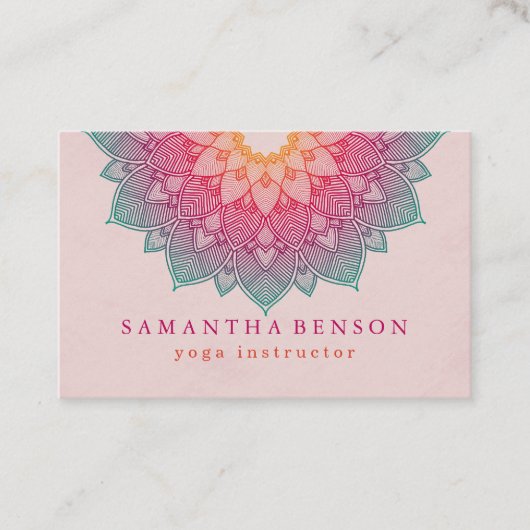 Elegant Lotus Flower Logo Yoga Visitekaartje (Voorkant)