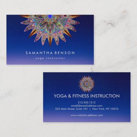 Elegant Lotus Flower Logo Yoga Visitekaartje (Voorkant / Achterkant)