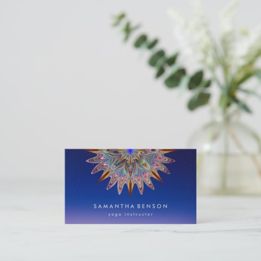 Elegant Lotus Flower Logo Yoga Visitekaartje (Staand voorkant)