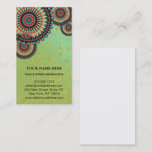 Elegant Lotus Flower Logo Yoga Visitekaartje (Voorkant / Achterkant)