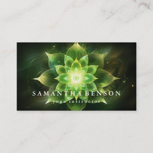 Elegant Lotus Flower Logo Yoga Visitekaartje (Voorkant)