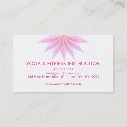 Elegant Lotus Flower Logo Yoga Visitekaartje (Achterkant)