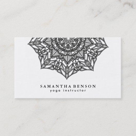 Elegant Lotus Flower Logo Yoga Visitekaartje (Voorkant)