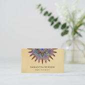 Elegant Lotus Flower Logo Yoga Visitekaartje (Staand voorkant)