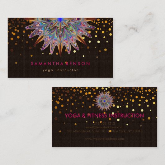 Elegant Lotus Flower Logo Yoga Visitekaartje (Voorkant / Achterkant)