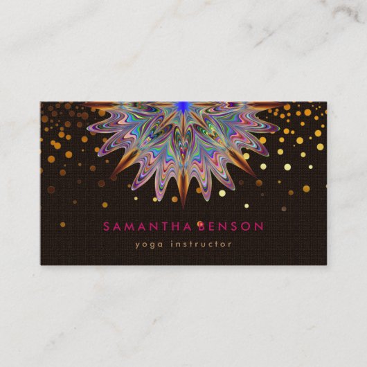 Elegant Lotus Flower Logo Yoga Visitekaartje (Voorkant)