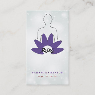 Elegant Lotus Flower Logo Yoga Visitekaartje