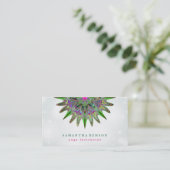 Elegant Lotus Flower Logo Yoga Visitekaartje (Staand voorkant)