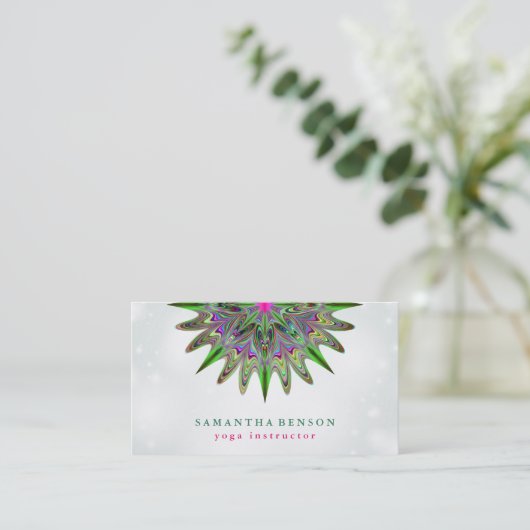 Elegant Lotus Flower Logo Yoga Visitekaartje (Staand voorkant)