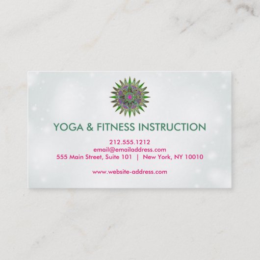 Elegant Lotus Flower Logo Yoga Visitekaartje (Achterkant)