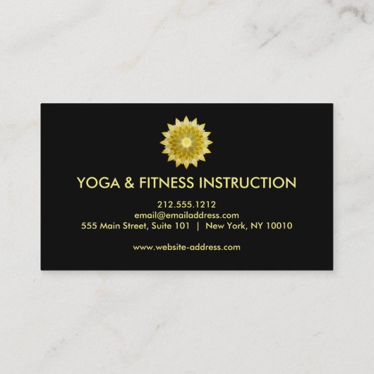 Elegant Lotus Flower Logo Yoga Visitekaartje (Achterkant)