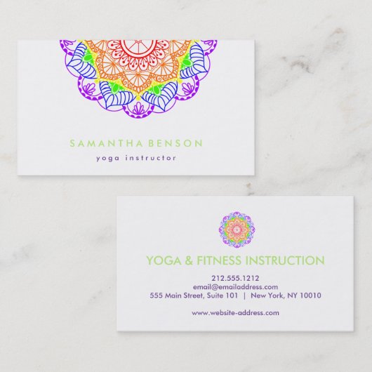 Elegant Lotus Flower Logo Yoga Visitekaartje (Voorkant / Achterkant)