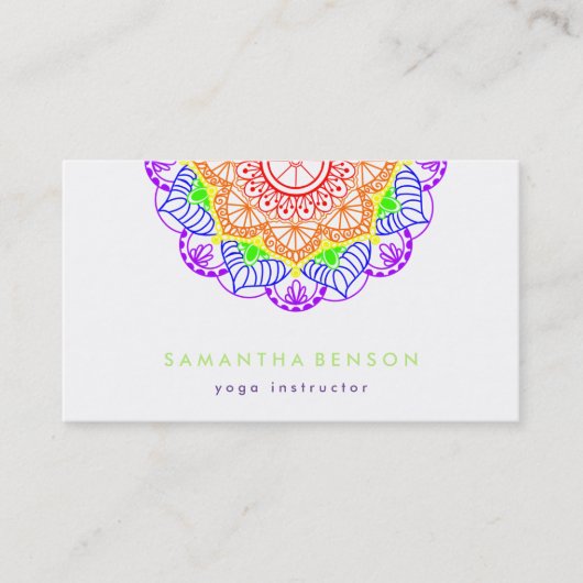 Elegant Lotus Flower Logo Yoga Visitekaartje (Voorkant)