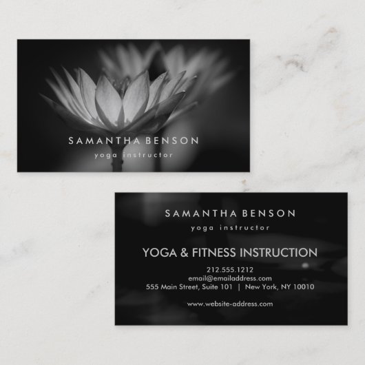 Elegant Lotus Flower Logo Yoga Visitekaartje (Voorkant / Achterkant)