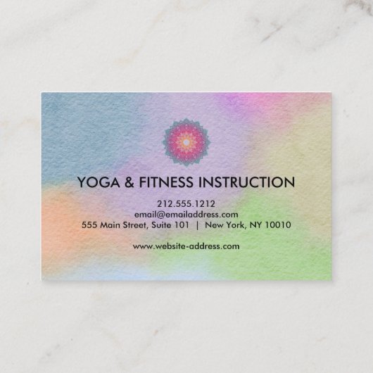 Elegant Lotus Flower Logo Yoga Visitekaartje (Achterkant)