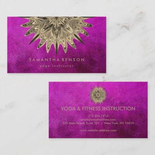 Elegant Lotus Flower Logo Yoga Visitekaartje (Voorkant / Achterkant)