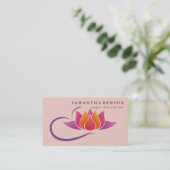 Elegant Lotus Flower Logo Yoga Visitekaartje (Staand voorkant)