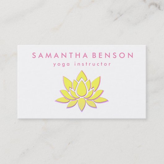 Elegant Lotus Flower Logo Yoga Visitekaartje (Voorkant)