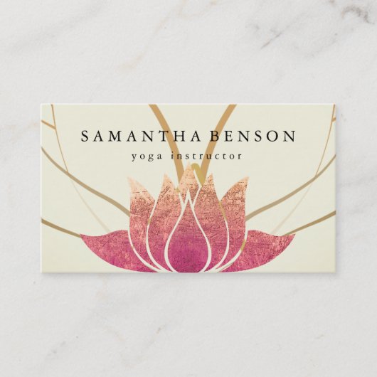 Elegant Lotus Flower Logo Yoga Visitekaartje (Voorkant)