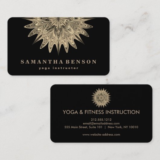 Elegant Lotus Flower Logo Yoga Visitekaartje (Voorkant / Achterkant)