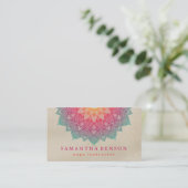 Elegant Lotus Flower Logo Yoga Visitekaartje (Staand voorkant)