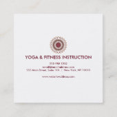 Elegant Lotus Flower Logo Yoga White Achtergrond Vierkante Visitekaartje (Achterkant)