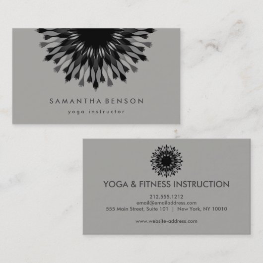 Elegant Lotus Flower Logo Yoga White Achtergrond Visitekaartje (Voorkant / Achterkant)