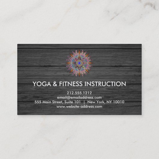 Elegant Lotus Flower Logo Yoga Wooden Visitekaartje (Achterkant)