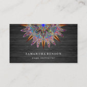 Elegant Lotus Flower Logo Yoga Wooden Visitekaartje (Voorkant)