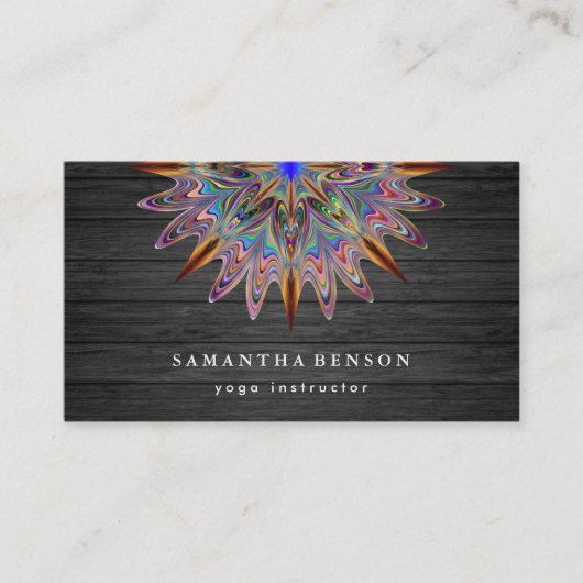 Elegant Lotus Flower Logo Yoga Wooden Visitekaartje (Voorkant)