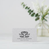 Elegant Lotus Flower Mandala Logo Yoga Instructor Visitekaartje (Staand voorkant)