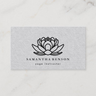 Elegant Lotus Flower Mandala Logo Yoga Instructor Visitekaartje